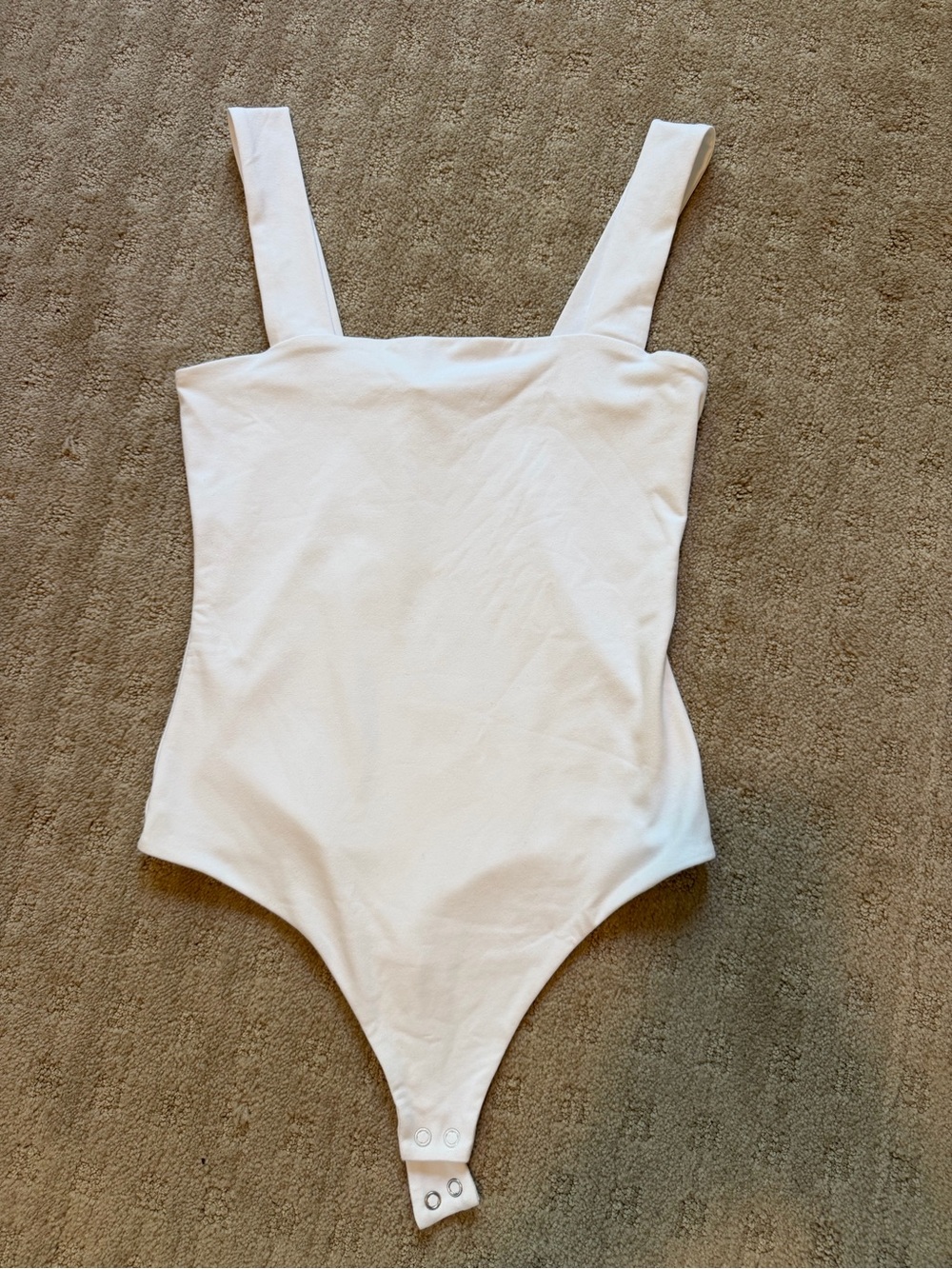 Nuuds White Square Neck Bodysuit- size small